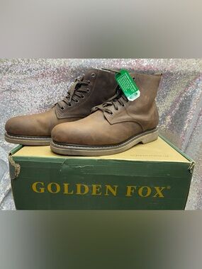 Men's Brown Leather Lace-Up Work Boots